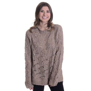 Inhabit Tweed Crew Neck Long Sleeve Knit Sweater L